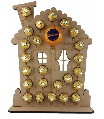 6mm Gingerbread House Chocolate Orange and Ferrero Rocher Holder Advent Calendar